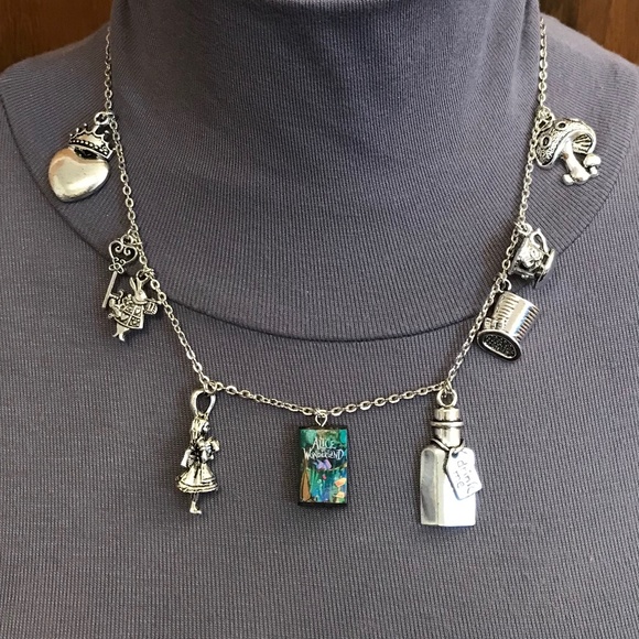 Alice in Wonderland by Lewis Carroll Handmade Literature Necklace, Book Cover - Picture 6 of 16
